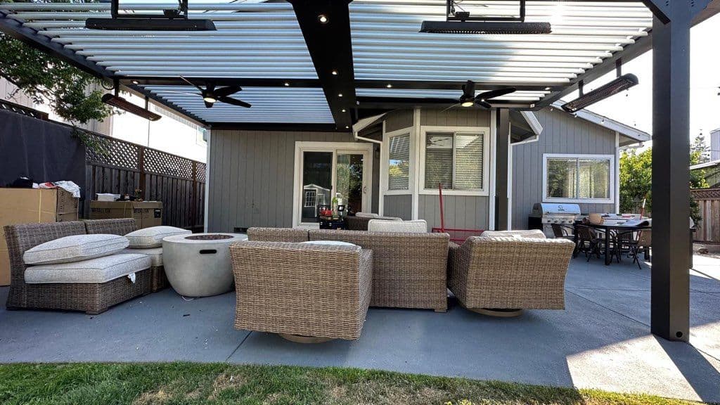 Cozy Backyard Lighting and Comfort in San Mateo